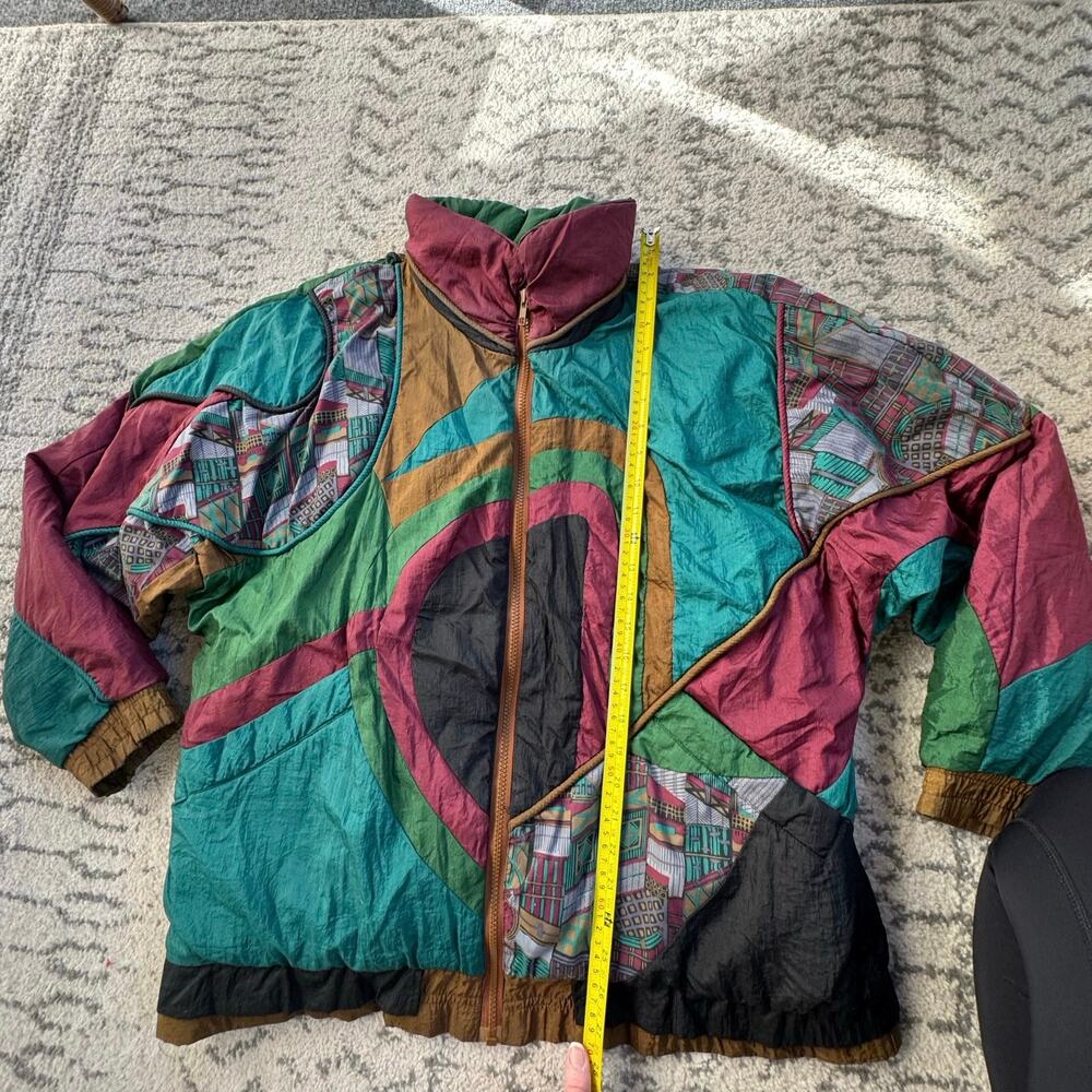 Vtg 1990s Braetan Geometric Patchwork Jacket Size… - image 5